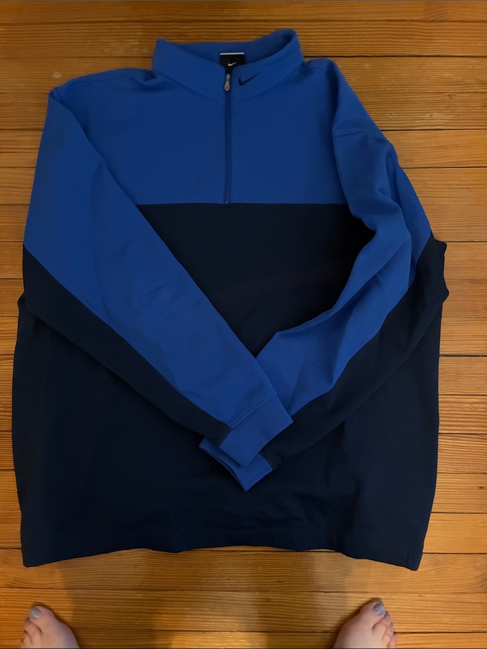Nike golf Blue and Navy Colorblock Quarter-Zip Pullover